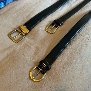 Black Leather Gold Buckle Belt